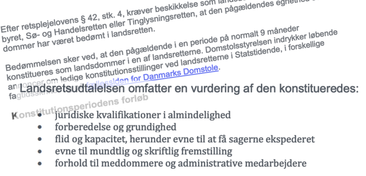 Landsretsudtalelsen omfatter